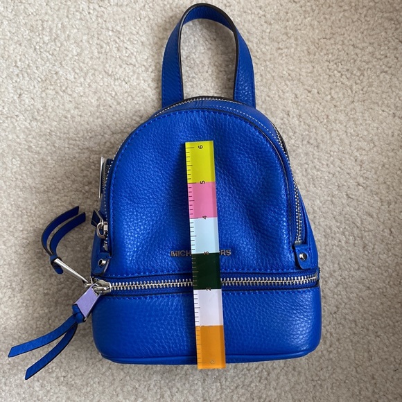 Michael Kors Blue Rhea Mini Backpack - Picture 9 of 12